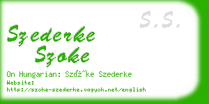 szederke szoke business card
